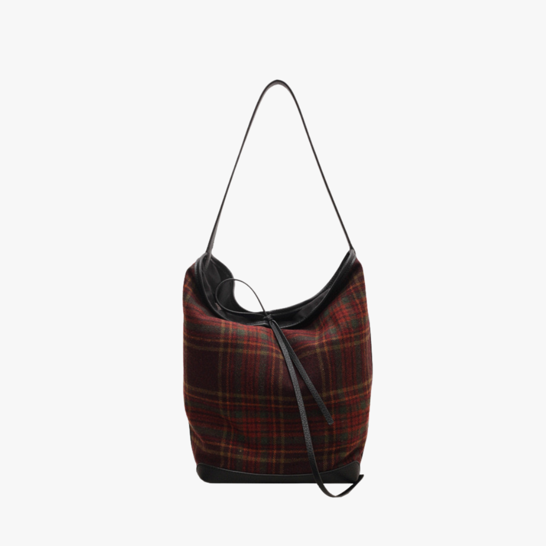 Plaid Bucket Bag