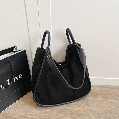 Suede Large Handle Tote