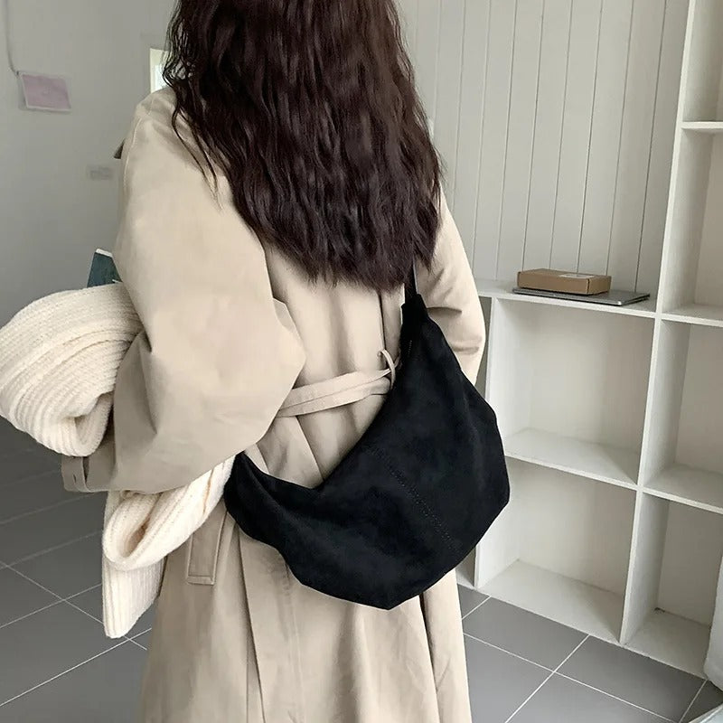 Suede Croissant Bag