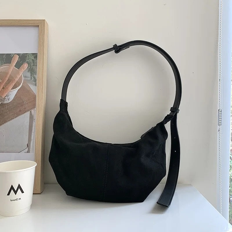 Suede Croissant Bag