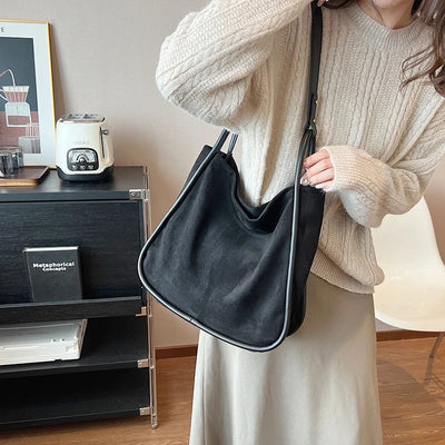 Suede Large Handle Tote