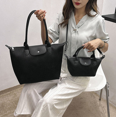 Top Handle Pleated Tote