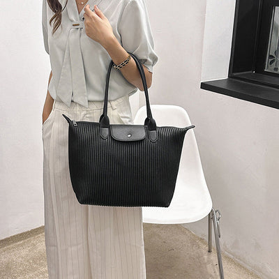 Top Handle Pleated Tote