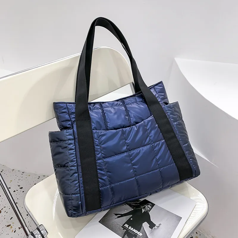 Satin Quilted Tote