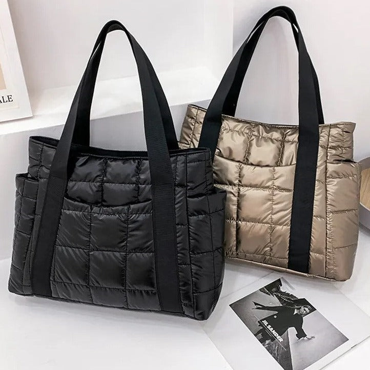 Satin Quilted Tote