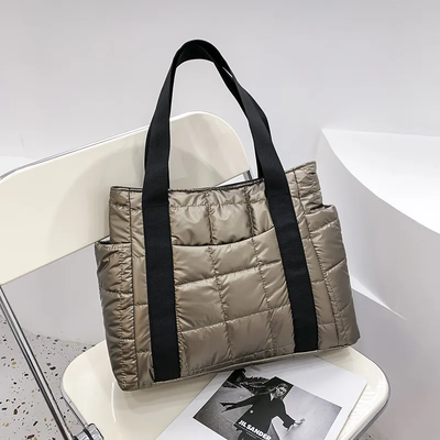 Satin Quilted Tote