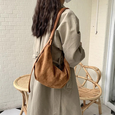 Suede Croissant Bag