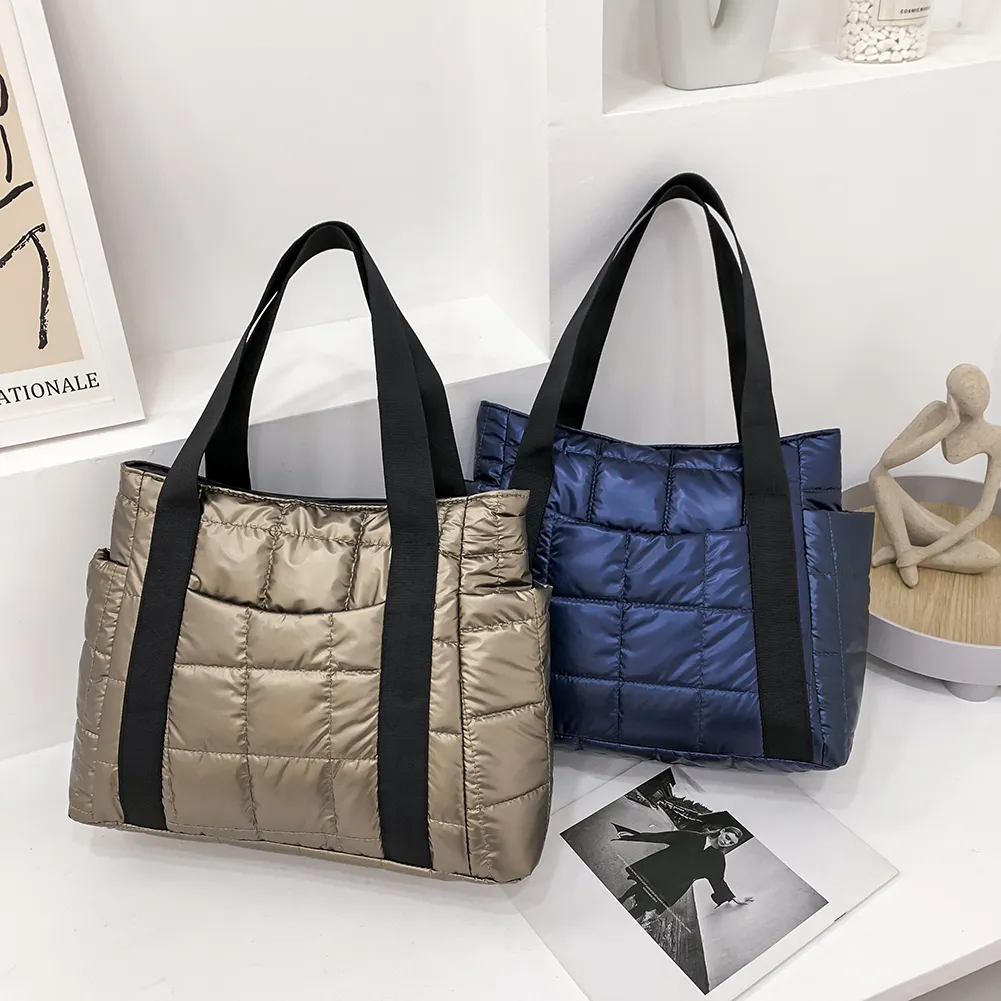 Satin Quilted Tote