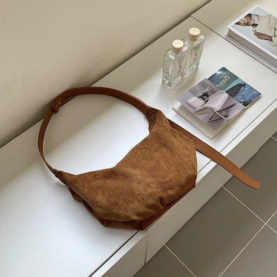 Suede Croissant Bag