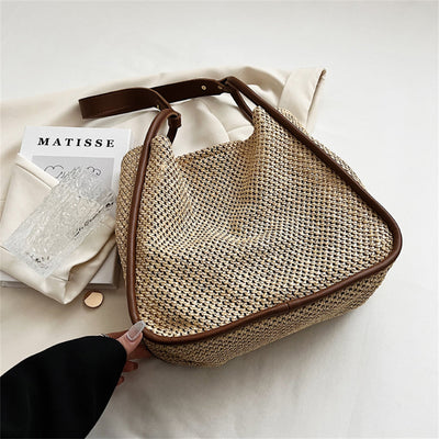 Large Handle Straw Tote