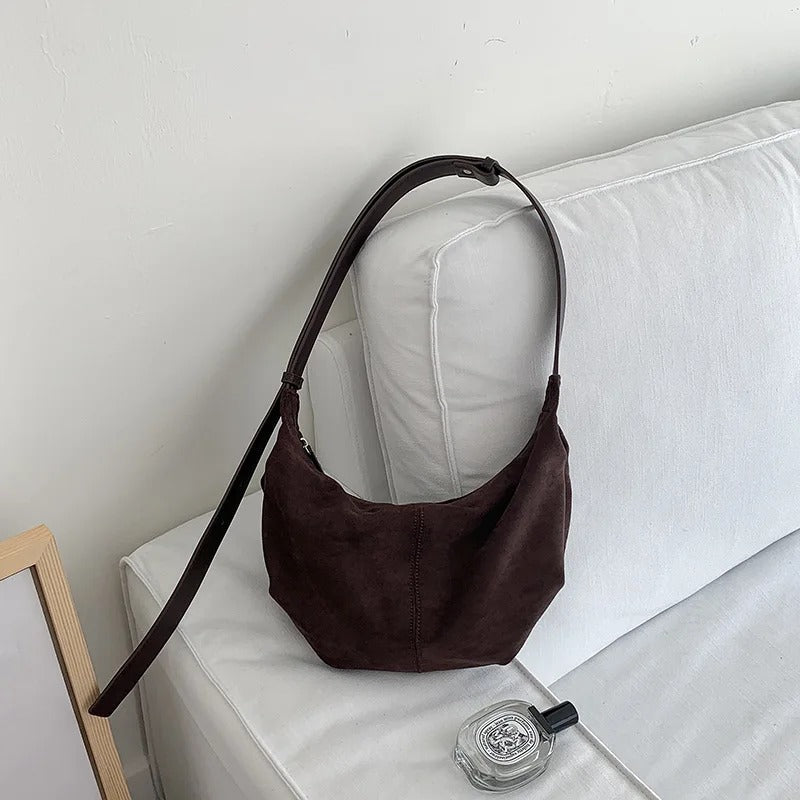 Suede Croissant Bag