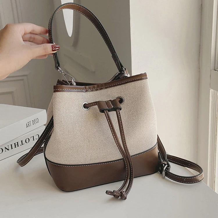 Vintage Canvas Bucket Bag