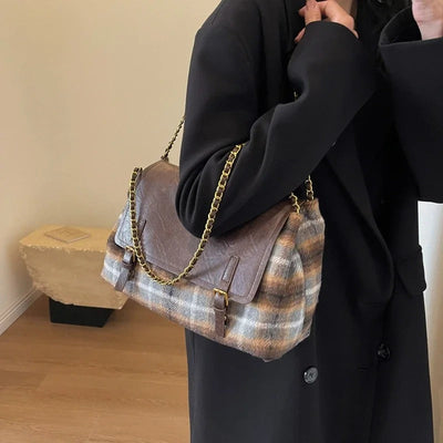 Plaid Flap Bag