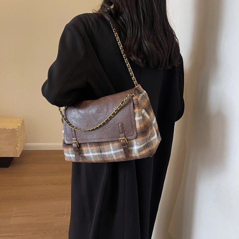 Plaid Flap Bag