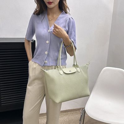 Top Handle Pleated Tote