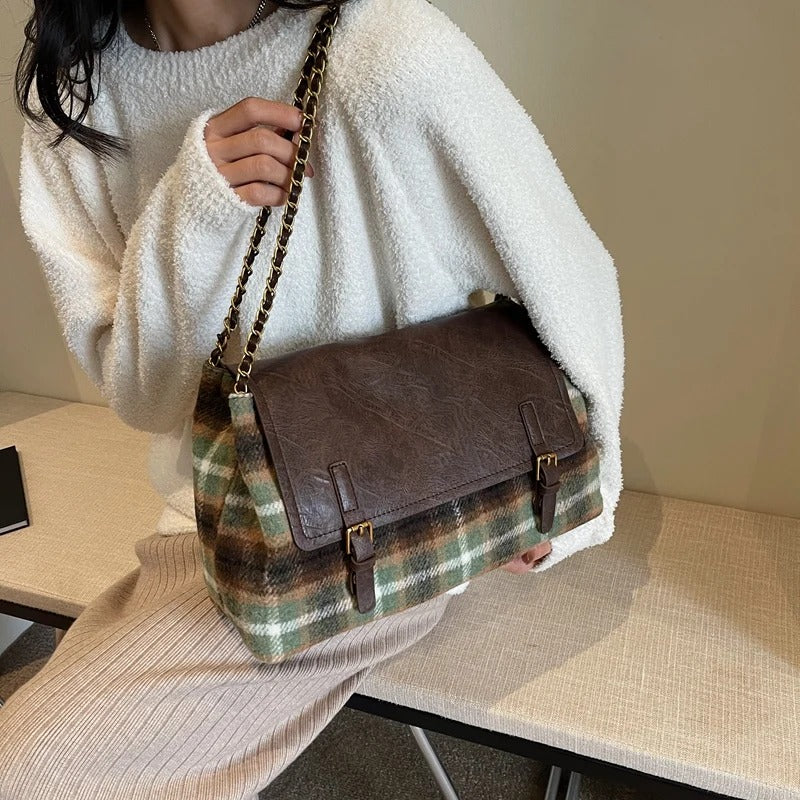 Plaid Flap Bag