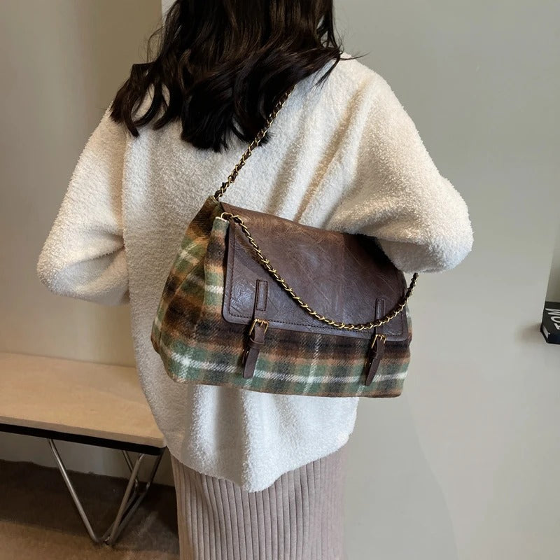 Plaid Flap Bag