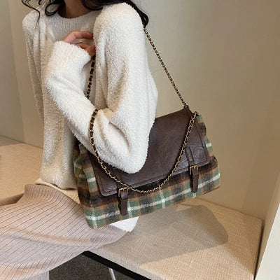 Plaid Flap Bag