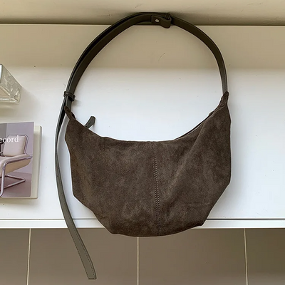 Suede Croissant Bag