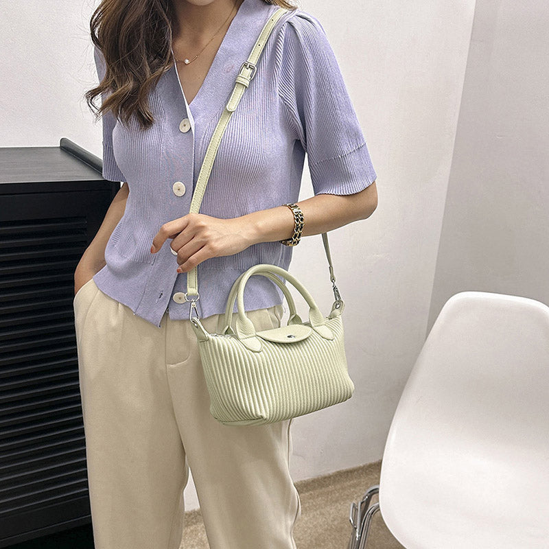 Top Handle Pleated Tote