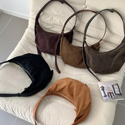 Suede Croissant Bag