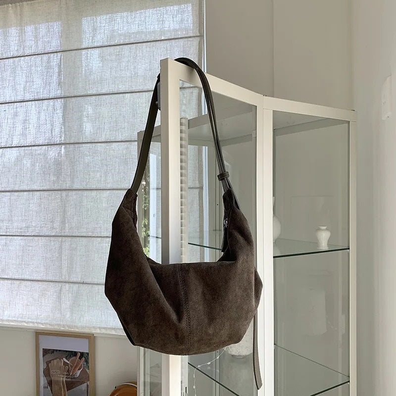 Suede Croissant Bag