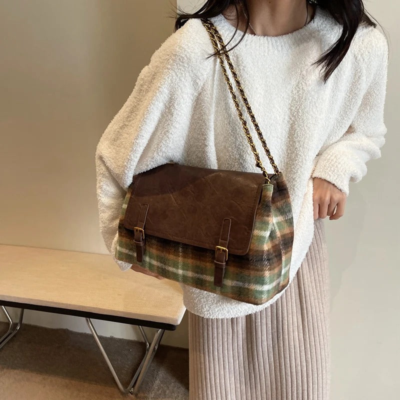 Plaid Flap Bag