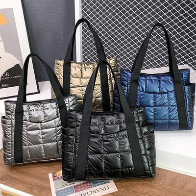 Satin Quilted Tote