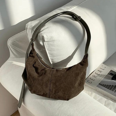 Suede Croissant Bag