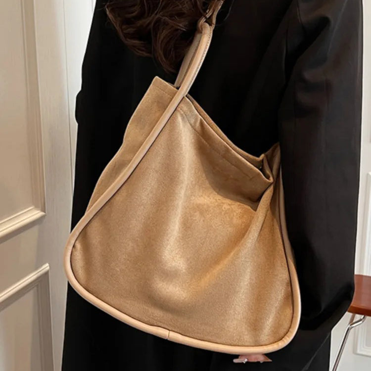 Suede Large Handle Tote