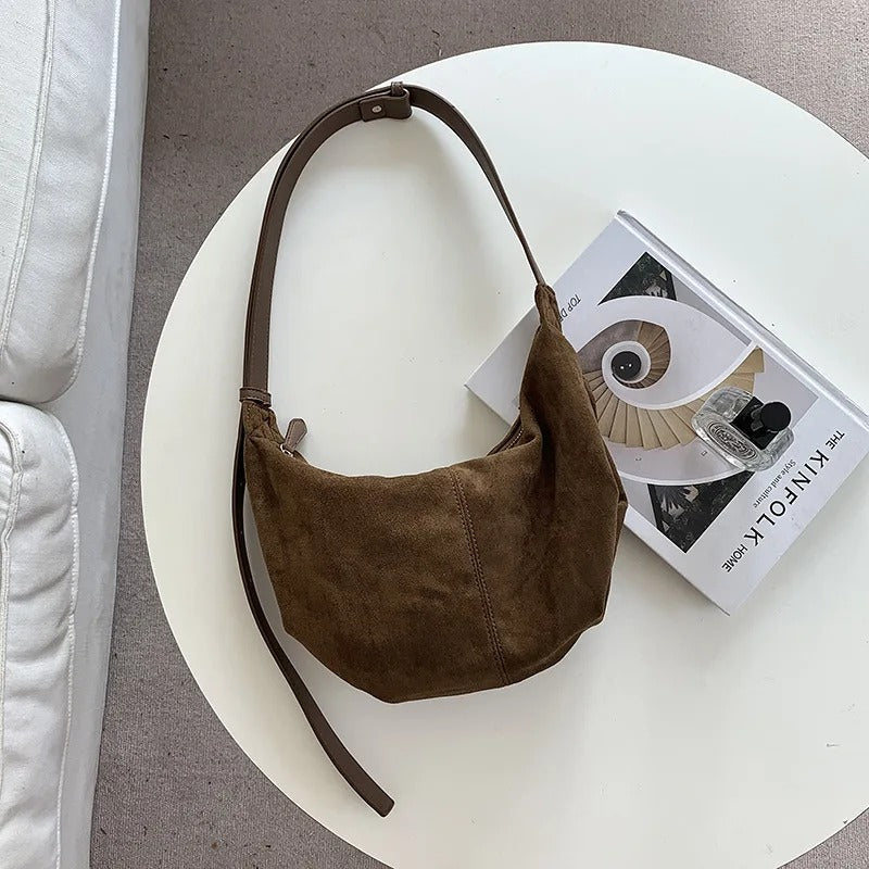 Suede Croissant Bag