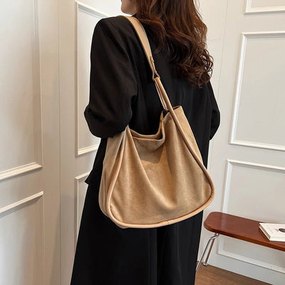 Suede Large Handle Tote