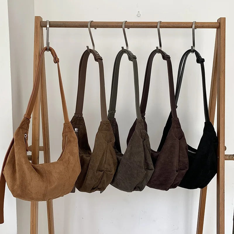 Suede Croissant Bag