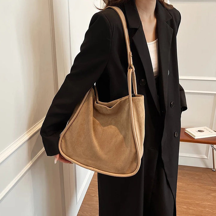 Suede Large Handle Tote