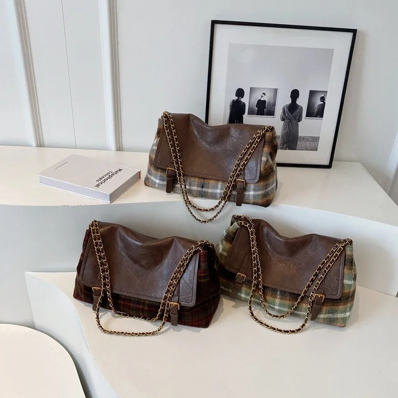 Plaid Flap Bag