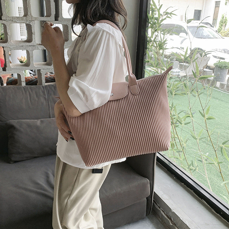 Top Handle Pleated Tote