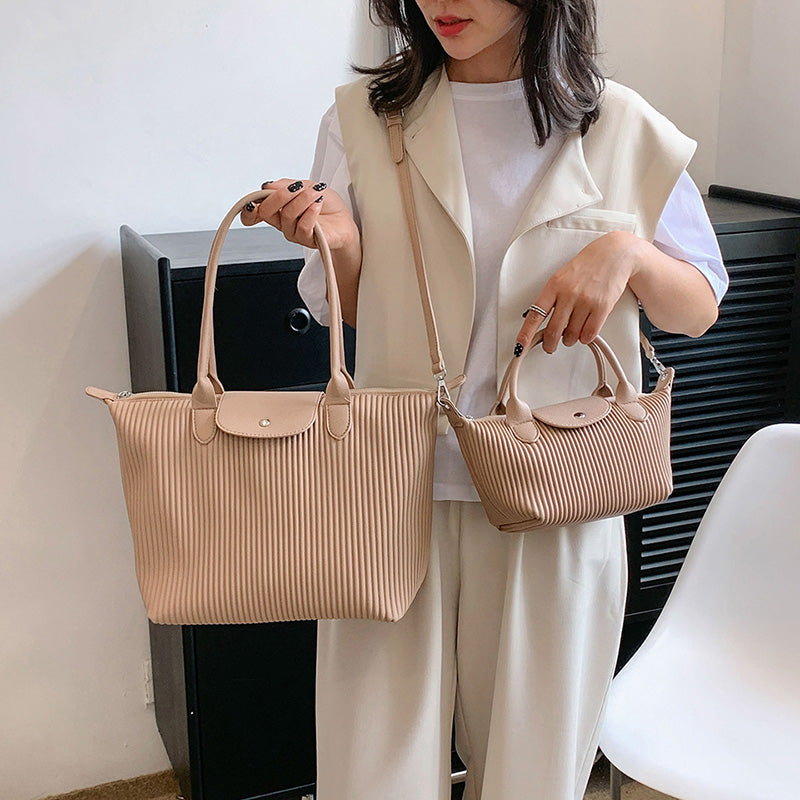 Top Handle Pleated Tote