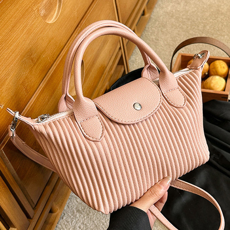 Top Handle Pleated Tote