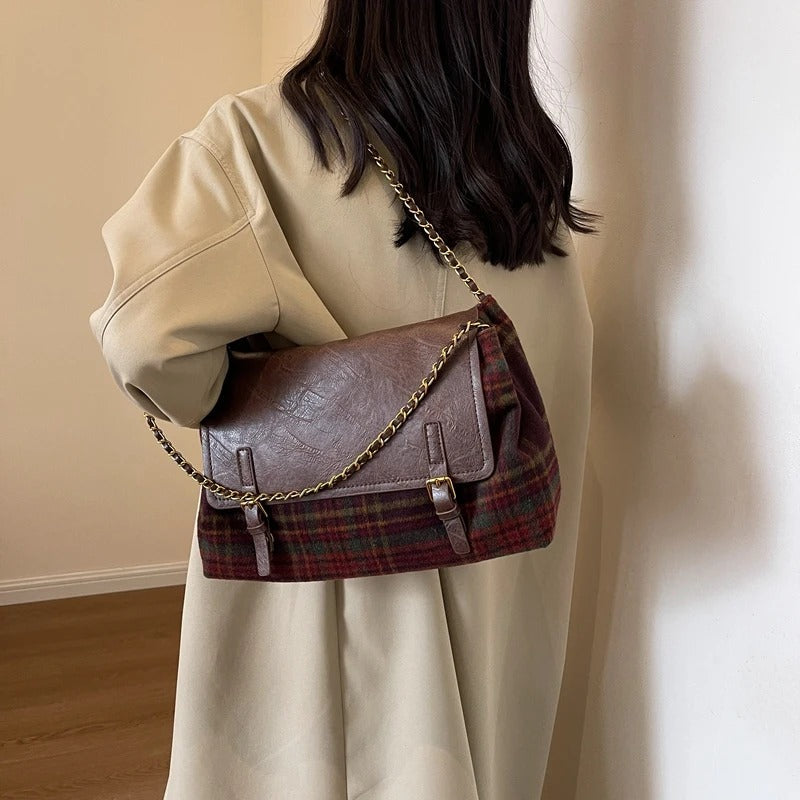 Plaid Flap Bag