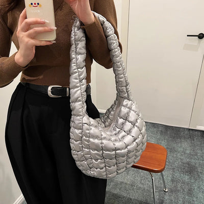 Vegan Leather Scrunchie Hobo Bag