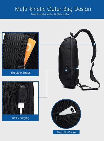 Anti-theft Waterproof Crossbody Backpack