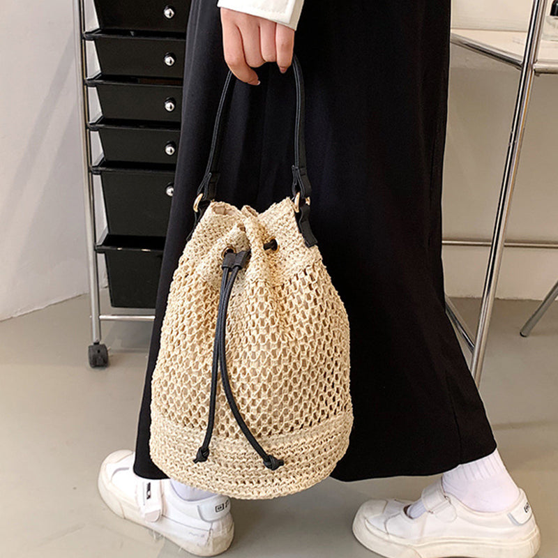 Luxee Straw Bucket Bag