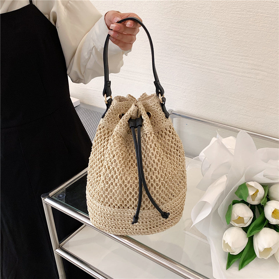 Luxee Straw Bucket Bag