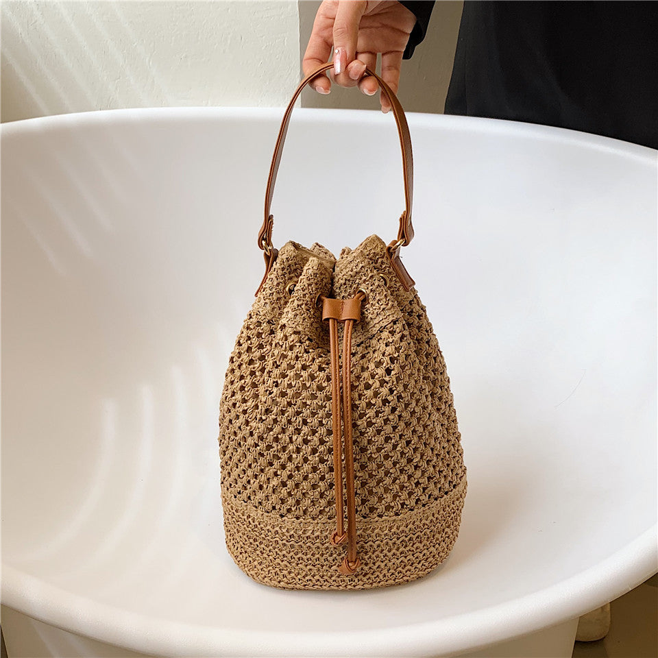 Luxee Straw Bucket Bag