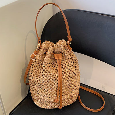 Luxee Straw Bucket Bag