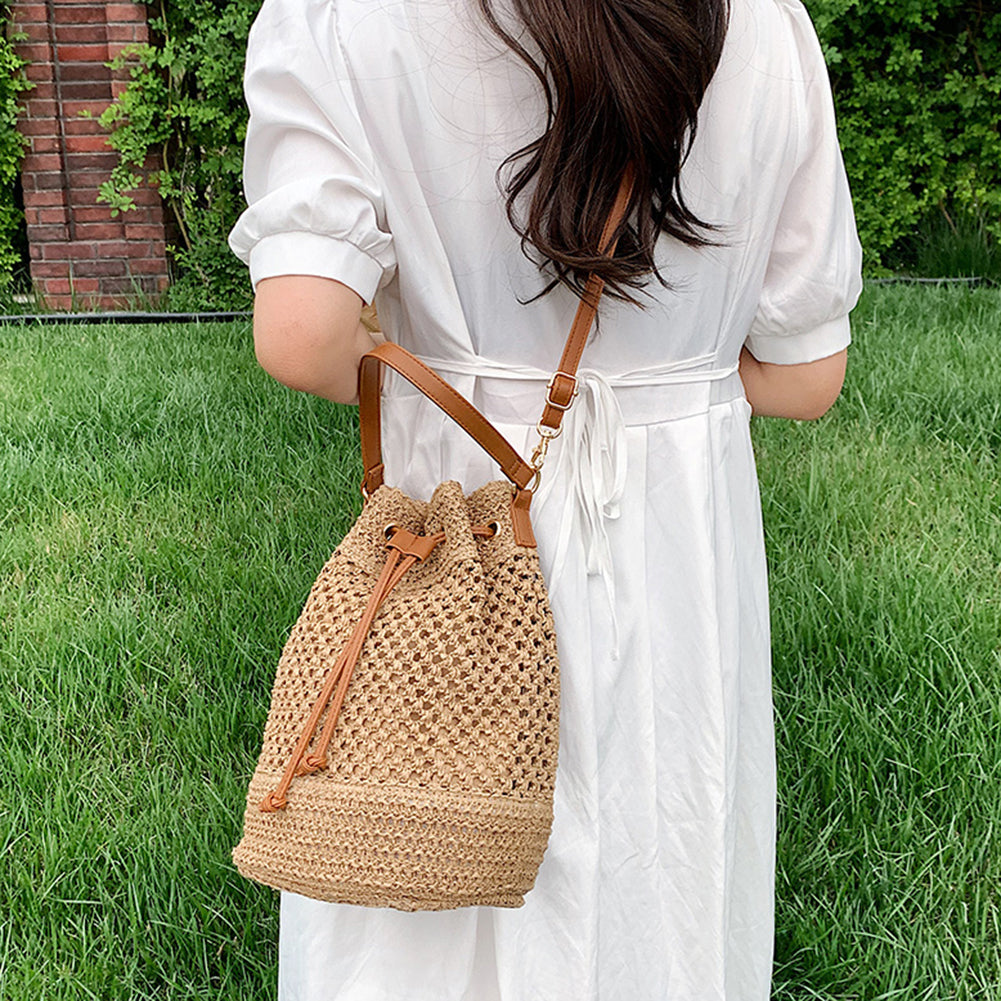 Luxee Straw Bucket Bag