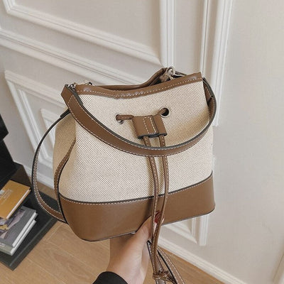 Vintage Canvas Bucket Bag