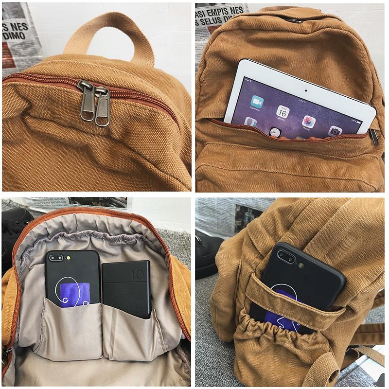 Front Pocket Small Canvas Backpack